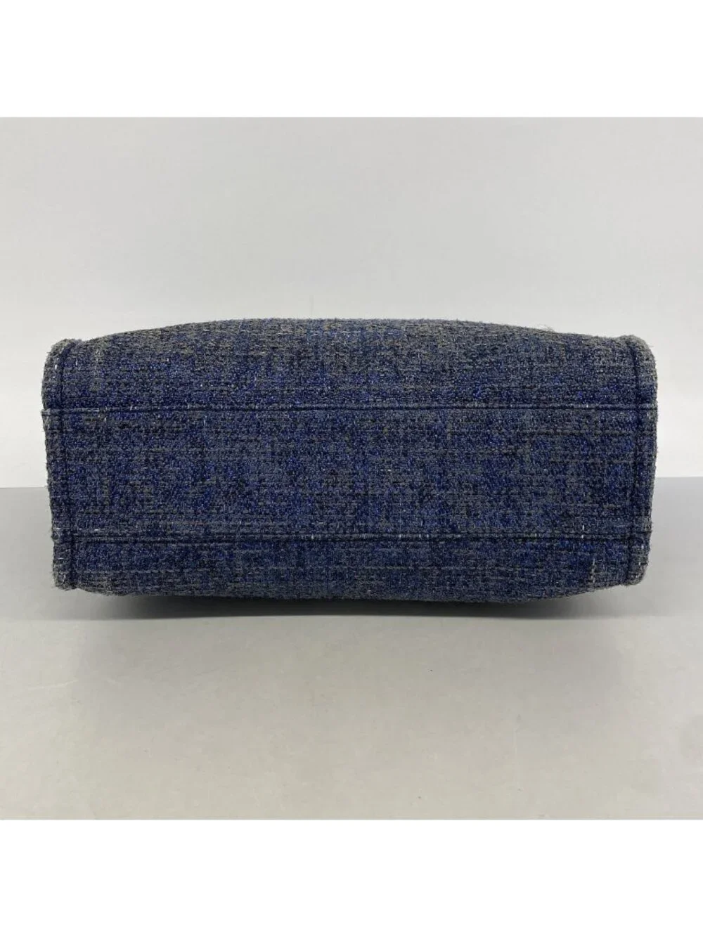 Chanel Tote Bag Deauville Tweed Blue Gold